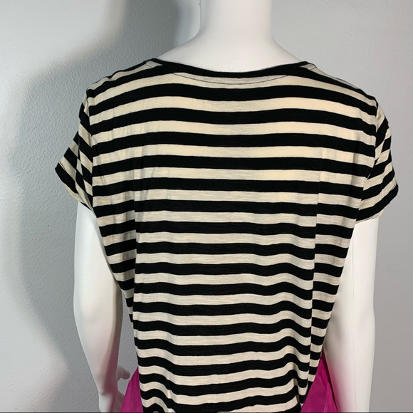 COPY - Ann Taylor Loft striped short sleeve shirt w/ beaded bib floral appliqué… - Picture 10 of 15